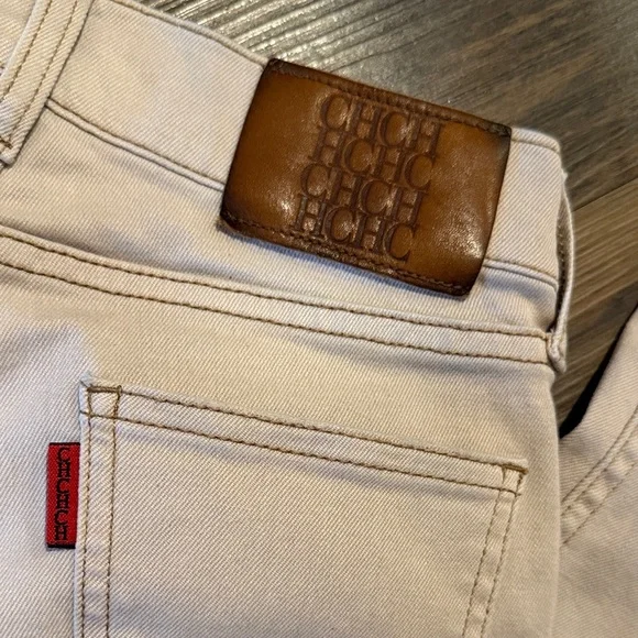 Carolina Herrera Cream Denim straight leg slim Pants